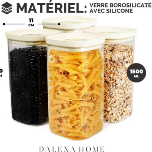 Test Bocaux Verre Hermétique Empilable Dalena Home : du verre costaud pour enfin ranger la cuisine correctement
