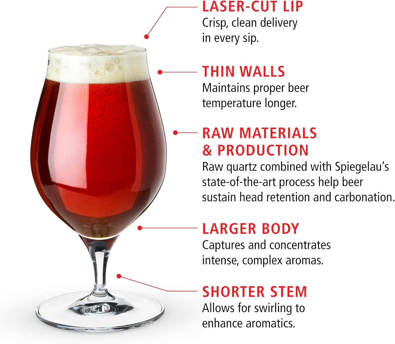 Spiegelau & Nachtmann, Verre en Cristal, Verres à bière artisanaux., Verre, Transparent, 2 Gläser bière vieillie en fût 2 Unité (Lot de 1)