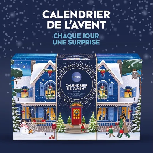 Calendrier de l'Avent Femme Édition 2025 - Coffret Cadeau Beauté - Soins Visage, Corps & Lèvres + Accessoires - 24 Fenêtres Surprises - 1pce Calendrier de l'Avent Femme 2025