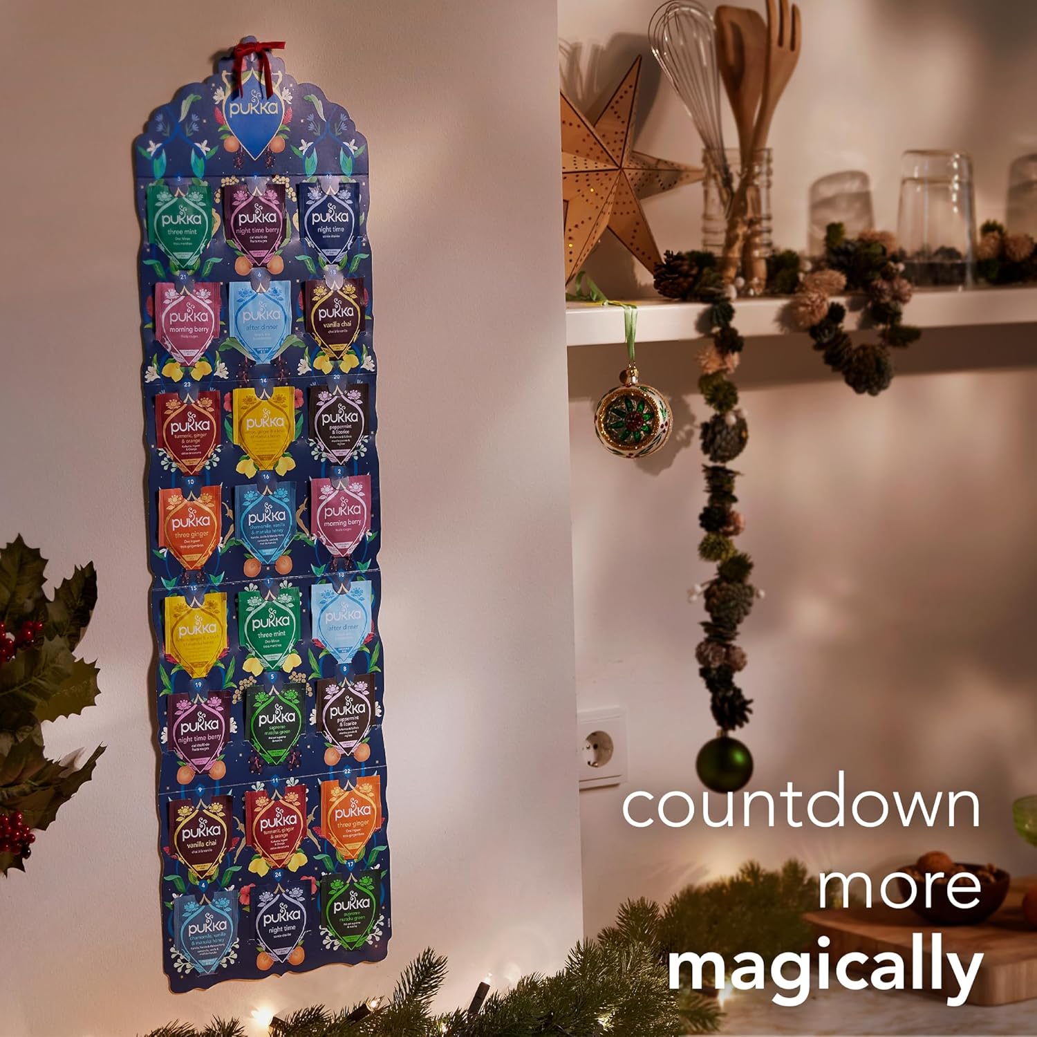 Herbs Calendrier de l'Avent 2024 avec sélection de thé bio - Idée cadeau de Noël secrète idéale pour les femmes et les hommes - Parfait pour les amateurs de thé - 24 délicieux sachets de thé Nouveau