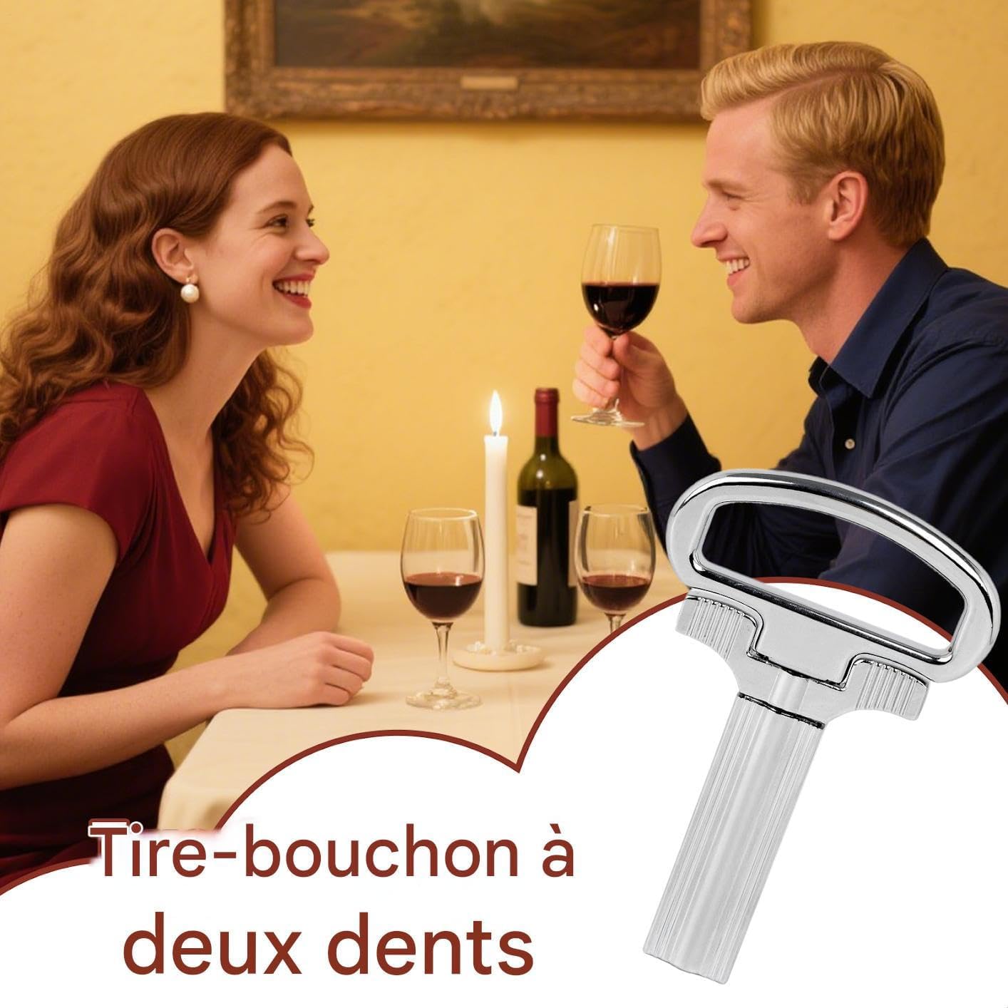 Ouvre-Bouteille à Deux Pointes,Ouvre-Bouteilles pour Bière - Ouvre-Bouteilles Portable avec Tire-Bouchon pour Professionnels Maison Extérieur Camping Voyage