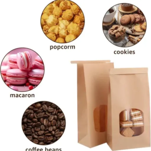 Test YAYODS 100 Pcs Sachet Kraft avec Fenêtre : les sacs en papier qui font le job pour biscuits, pain et petits cadeaux