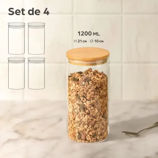 Test Praknu Lot de 4 Bocaux 1,2 L : des pots en verre simples qui font le job pour la cuisine