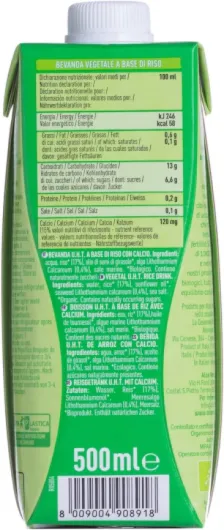12 x Alce Nero Bevanda Biologica Vegetale a Base di Riso boisson à base de riz bio 500 ml Boisson rafraîchissante non alcoolisée
