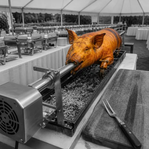 Porcelet à la broche : l’art d’un cochon de lait rôti pour événements gourmands