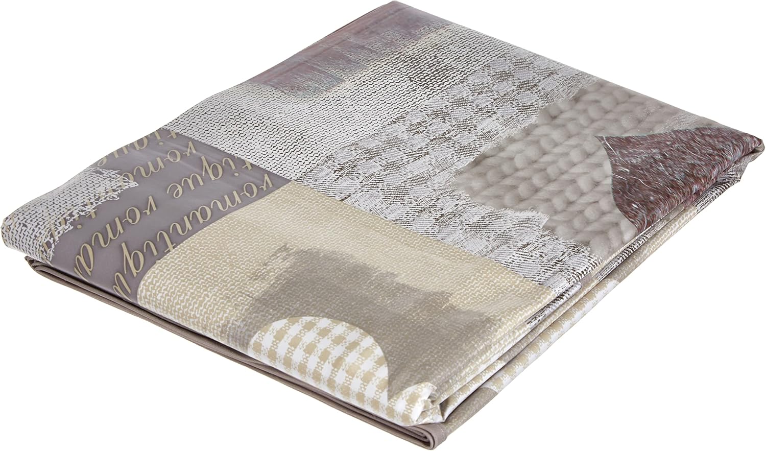 Douceur d'Intérieur, Nappe Rectangle (140 x 240 cm) Cosy Coeur Naturel, PVC Imprimé Cosy Coeur 240 x 140 cm (Rectangulaire)