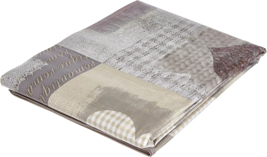 Douceur d'Intérieur, Nappe Rectangle (140 x 240 cm) Cosy Coeur Naturel, PVC Imprimé Cosy Coeur 240 x 140 cm (Rectangulaire)