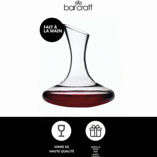Test BarCraft Carafe à Décanter 1,5 L : simple, efficace et sans chichis pour aérer le vin