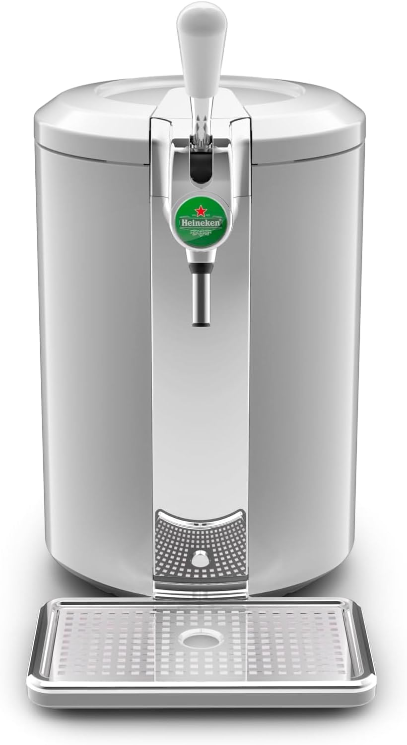 Krups Beertender Machine bière pression, Fûts de 5 L, Marques du groupe Heineken, Témoin lumineux, Température et mousse parfaites, Bière fraîche, Installation facile, Compact VB452E10 Gris
