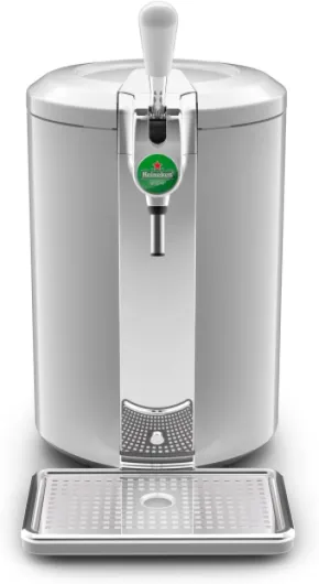 Krups Beertender Machine bière pression, Fûts de 5 L, Marques du groupe Heineken, Témoin lumineux, Température et mousse parfaites, Bière fraîche, Installation facile, Compact VB452E10 Gris