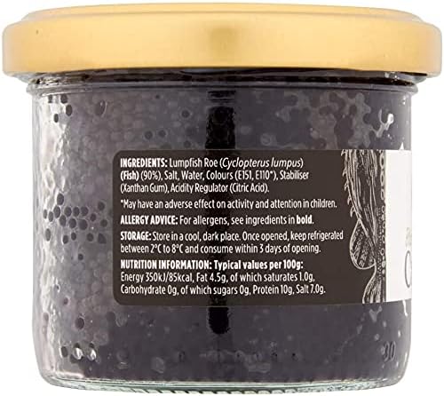 Elsinore Lot de 2 caviar de lumpfish de 100 g Noir 100 g