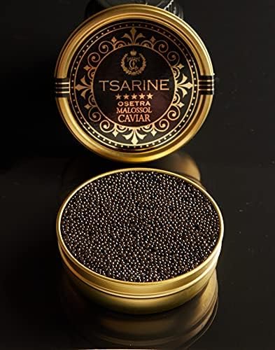 50g de caviar d'esturgeon noir - Esturgeon sibérien - Acipenser baerii - Caviar de poisson - Caviar Malossol - Caviar noir - Marque - TSARINE Caviar - Livraison réfrigérée express gratuite