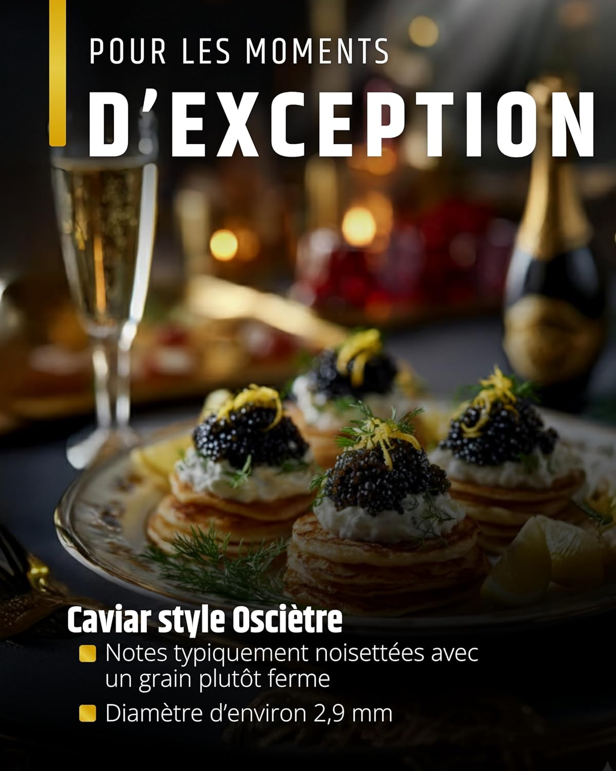 Sepehr Dad Osietra Caviar Select - Cuillère en nacre gratuite - Elevage UE - 30g 30 g (Lot de 1)