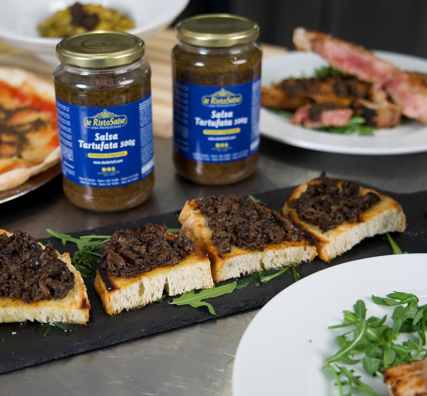 Sauce à la truffe professionnelle 500 g - Truffe d'été artisanale d'Ombrie - Sans gluten - Pour pâtes, viandes, pizzas - Sauce à la truffe - D.O.S - Tartufi