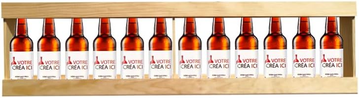 Lot 15 bières Brasserie Gasconha avec Caisse Bois - Coffret degustation biere avec etiquette bouteille personnalisable pour prénom, logo, message… [ Coffret biere blonde ]
