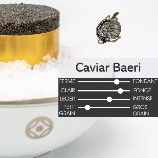 Lot de 3 boîtes de Caviar 100g - Caviar Baeri Français + Caviar Beluga Bulgare + Caviar Osciètre Français - 3 X 100g - Livraison réfrigérée - CAVIAR AMBASSADE